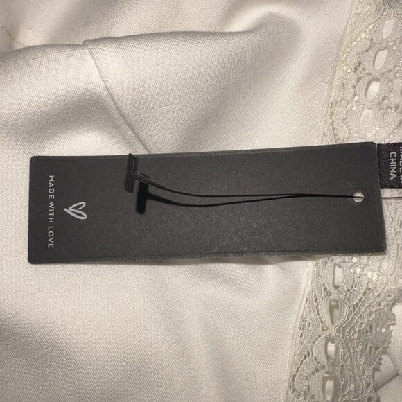 NWT LULUS White Lace Trim Skater Dress Womens Size Small Reach Out My Hand Lined - Picture 14 of 14